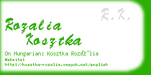 rozalia kosztka business card